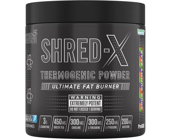 Applied Nutrition Shred - X Extreme Thermogenic 300 g, Фасовка: 300 g, Смак: Sour Gummy Bear / Кислий Мармеладний Ведмедик, image 