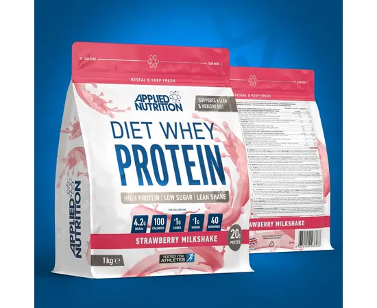 Applied Nutrition Diet Whey Protein 1000 g, Фасовка: 1000 g, Вкусы: Strawberry Milkshake / Клубничный Милкшейк, Applied Nutrition Diet Whey Protein 1000 g, Фасовка: 1000 g, Вкусы: Strawberry Milkshake / Клубничный Милкшейк , изображение 2 в интернет магазине Mega Mass