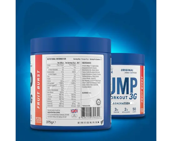Applied Nutrition Pump Pre - Workout 3G Original 375 g, Фасовка: 375 g, Вкусы: Fruit Burst / Фруктовый Взрыв, Applied Nutrition Pump Pre - Workout 3G Original 375 g, Фасовка: 375 g, Вкусы: Fruit Burst / Фруктовый Взрыв , изображение 5 в интернет магазине Mega Mass