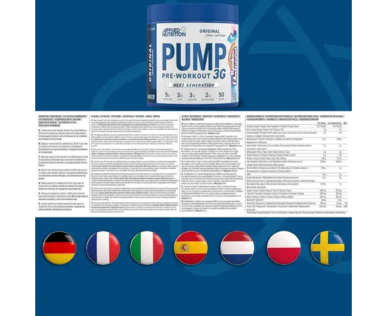 Applied Nutrition Pump Pre - Workout 3G Zero Stim 375 g, Фасовка: 375 g, Вкусы: Icy Blue Raz / Ледяная Голубая Малина, Applied Nutrition Pump Pre - Workout 3G Zero Stim 375 g, Фасовка: 375 g, Вкусы: Icy Blue Raz / Ледяная Голубая Малина , изображение 7 в интернет магазине Mega Mass