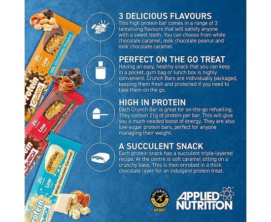 Applied Nutrition Protein Crunch 62 g, Фасовка: 62 g, Смак: Chocolate Caramel / Шоколад Карамель, image , зображення 4