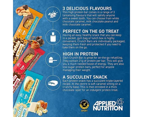 Applied Nutrition Protein Crunch 62 g, Фасування: 62 g, Смак: White Chocolate Caramel / Белий Шоколад Карамель, image , зображення 4