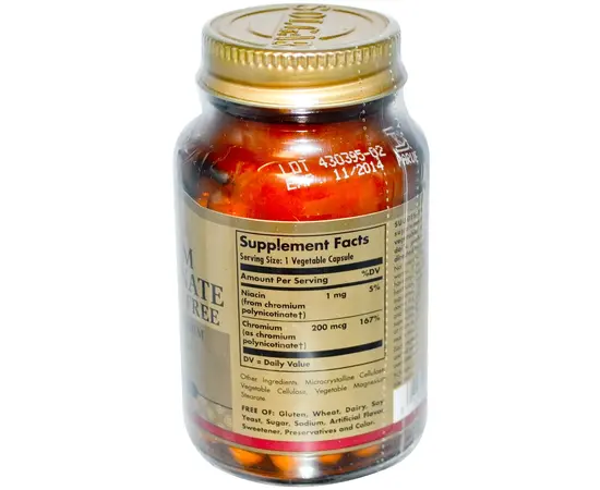 Solgar Chromium Polynicotinate 200 mcg 100 caps, Solgar Chromium Polynicotinate 200 mcg 100 caps , изображение 3 в интернет магазине Mega Mass
