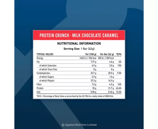 Applied Nutrition Protein Crunch 62 g, Фасовка: 62 g, Смак: Chocolate Caramel / Шоколад Карамель, image , зображення 5