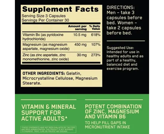 Optimum Nutrition ZMA 90 caps, image , зображення 2