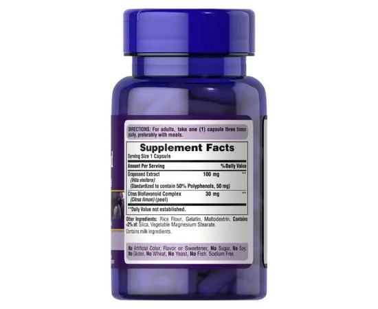 Puritan's Pride Grapeseed Extract 100 mg 50 caps, image , зображення 2