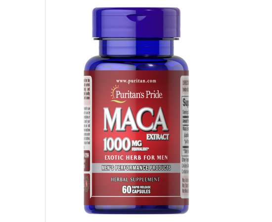 Puritan's Pride MACA 1000 mg 60 caps, Концентрація: 1000 mg, image 