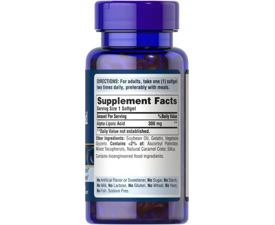 Puritan`s Pride Alpha Lipoic Acid 300 mg 60 caps, image , зображення 3