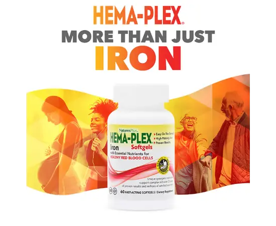 Nature's Plus Hema-Plex 60 softgels, image , зображення 4
