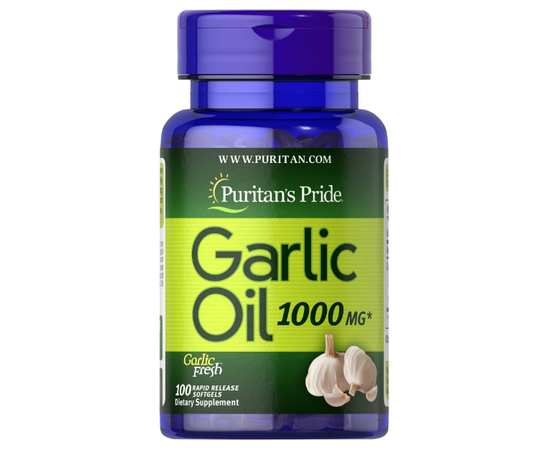 Puritan's Pride Garlic Oil 1000 mg 100 softgels, image 