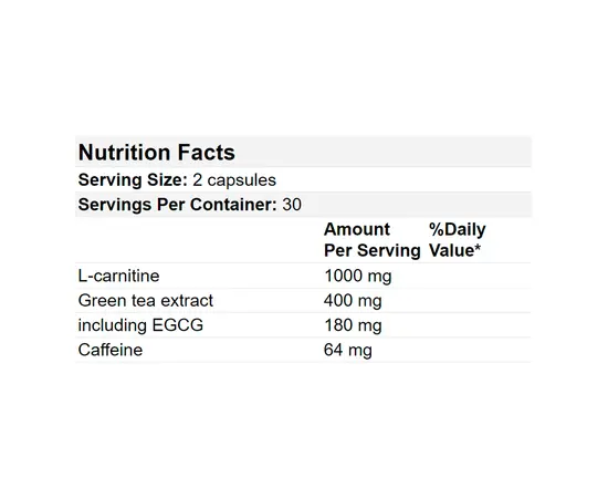 ActivLab L-Carnitine Plus Green Tea 60 caps, image , зображення 3
