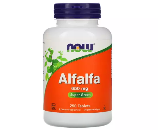 NOW Alfalfa 650 mg 250 tabs, NOW Alfalfa 650 mg 250 tabs  в интернет магазине Mega Mass