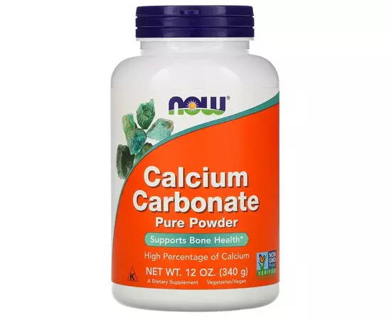 NOW Calcium Carbonate 340 g, NOW Calcium Carbonate 340 g  в интернет магазине Mega Mass