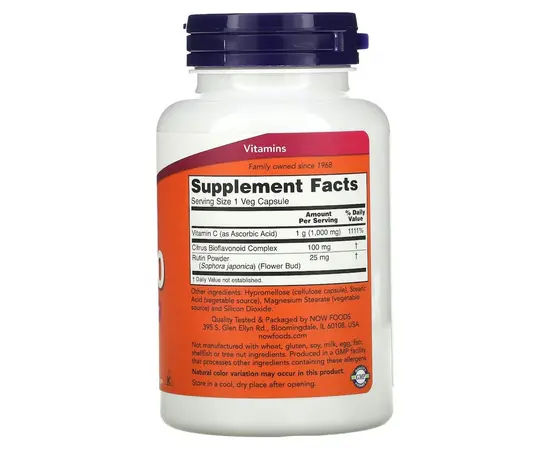 NOW C-1000 With 100 mg of Bioflavonoids 100 caps, image , зображення 2
