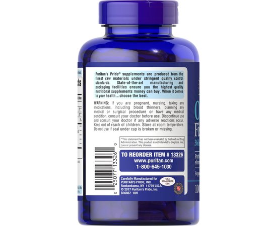 Puritan's Pride Omega-3 Fish Oil 1200 mg 100 softgels, image , зображення 3