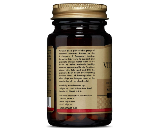 Solgar Vitamin B-6 25 mg 100 tabs, Solgar Vitamin B-6 25 mg 100 tabs , изображение 4 в интернет магазине Mega Mass