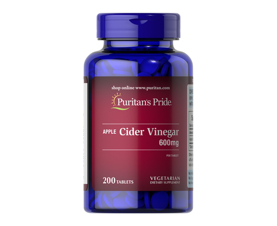Puritan's Pride Apple Cider Vinegar 600 mg 200 tabs, image 