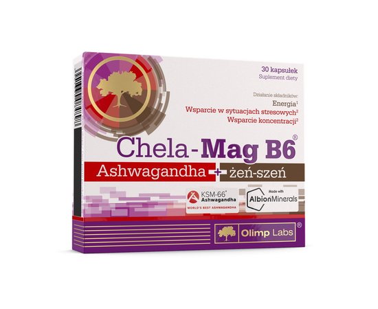 Olimp Chela-Mag B6 Ashwagandha+Zenshen 30 caps, image 
