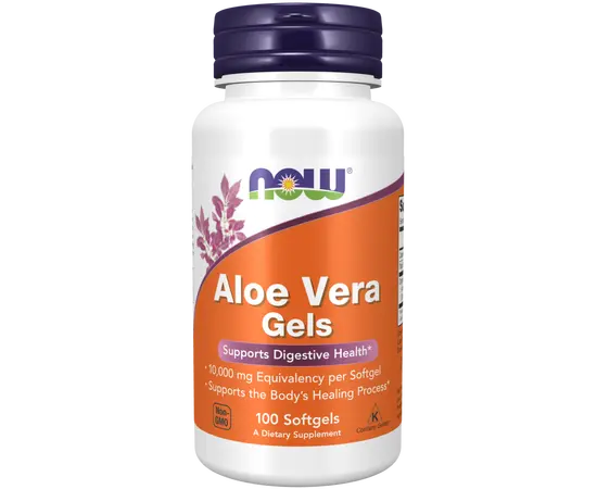 NOW Aloe Vera Gels 10 000 mg 100 softgels, image 