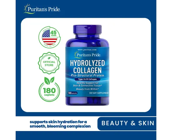 Puritan's Pride Hydrolyzed Collagen 1000 mg 180 tabs, image , зображення 5