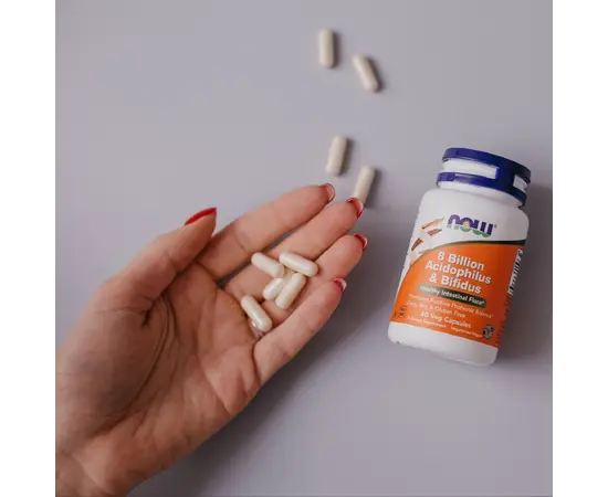 NOW 8 Billion Acidophilus & Bifidus 60 caps, NOW 8 Billion Acidophilus & Bifidus 60 caps , изображение 3 в интернет магазине Mega Mass