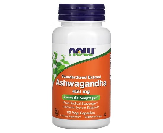 NOW Ashwagandha 450 mg 90 caps, NOW Ashwagandha 450 mg 90 caps  в интернет магазине Mega Mass