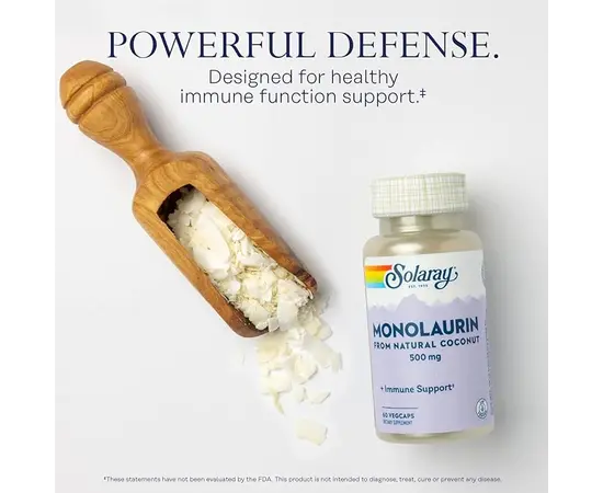 Solaray Monolaurin 500 mg 60 caps, image , зображення 3