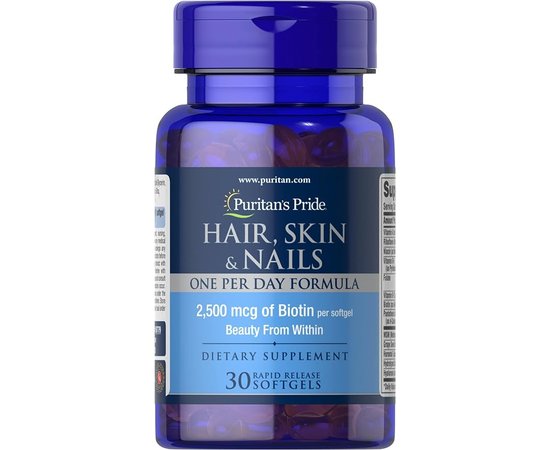 Puritan`s Pride Hair Skin & Nails One per Day Formula 30 softgels, Фасовка: 30 softgels, image 