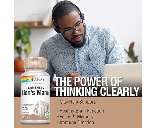 Solaray Lion's Mane 500 mg 60 caps, Solaray Lion's Mane 500 mg 60 caps , изображение 5 в интернет магазине Mega Mass
