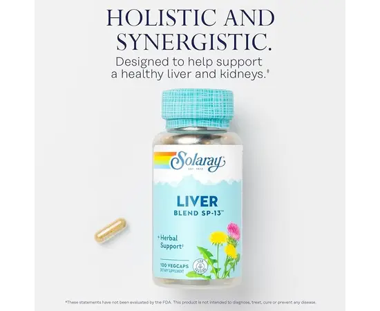 Solaray Liver Blend SP-13 100 caps, image , зображення 4