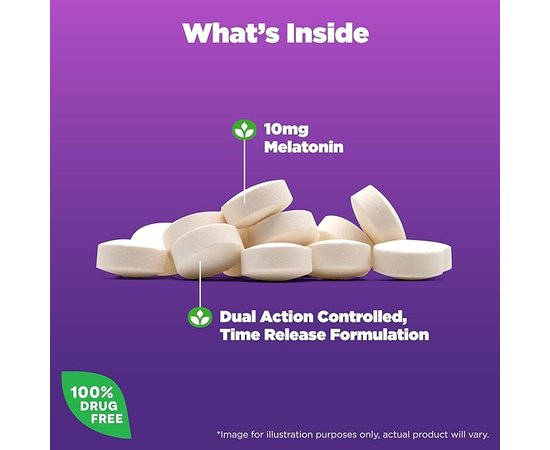 Natrol Melatonin (Time Release) 10 mg 60 tabs, image , зображення 4
