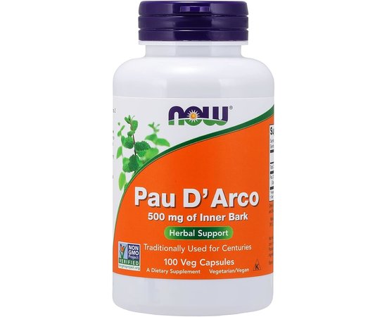 NOW Pau D’Arco 500 mg 100 caps, NOW Pau D’Arco 500 mg 100 caps  в интернет магазине Mega Mass