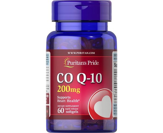 Puritan's Pride CO Q-10 200 mg 60 softgels, Puritan's Pride CO Q-10 200 mg 60 softgels  в интернет магазине Mega Mass