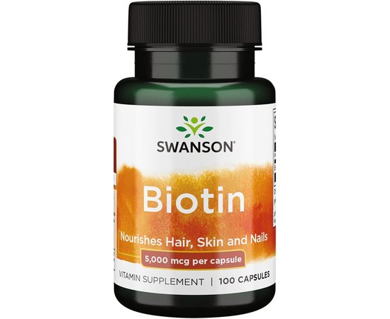 Swanson Biotin 5000 mcg 100 caps, image 