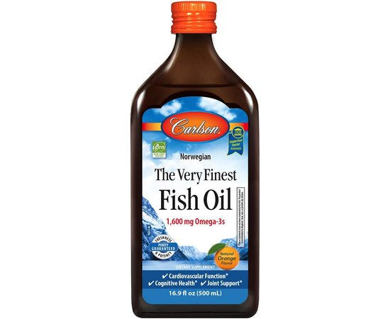Carlson Fish Oil 1600 mg 200 ml Orange, image 