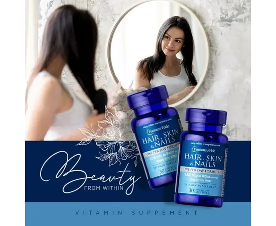 Puritan`s Pride Hair Skin & Nails One per Day Formula 30 softgels, Фасовка: 30 softgels, Puritan`s Pride Hair Skin & Nails One per Day Formula 30 softgels, Фасовка: 30 softgels , изображение 5 в интернет магазине Mega Mass