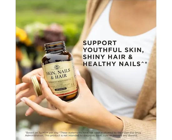 Solgar Skin, Nails & Hair Advanced MSM Formula 120 tabs, Фасування: 120 tabs, image , зображення 9
