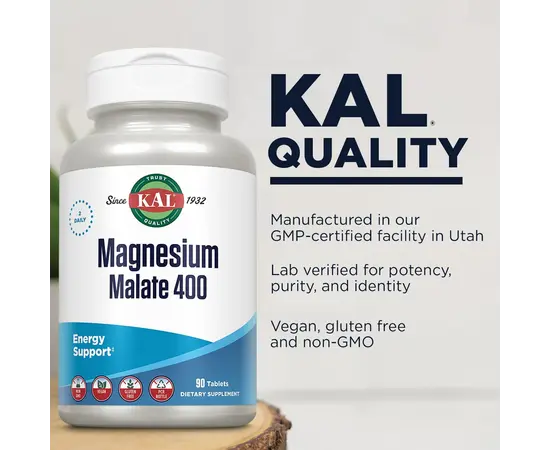 KAL Magnesium Malate 400 90 tabs, image , зображення 2