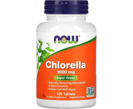 NOW Chlorella 1000 mg 120 tabs, image 