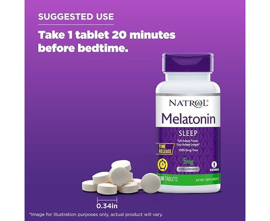 Natrol Melatonin 5 mg 100 tabs, Natrol Melatonin 5 mg 100 tabs , изображение 4 в интернет магазине Mega Mass