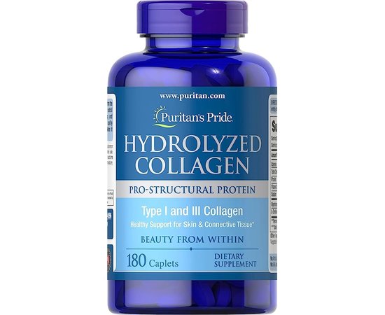 Puritan's Pride Hydrolyzed Collagen 1000 mg 180 tabs, Puritan's Pride Hydrolyzed Collagen 1000 mg 180 tabs  в интернет магазине Mega Mass