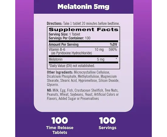 Natrol Melatonin 5 mg 100 tabs, image , зображення 2