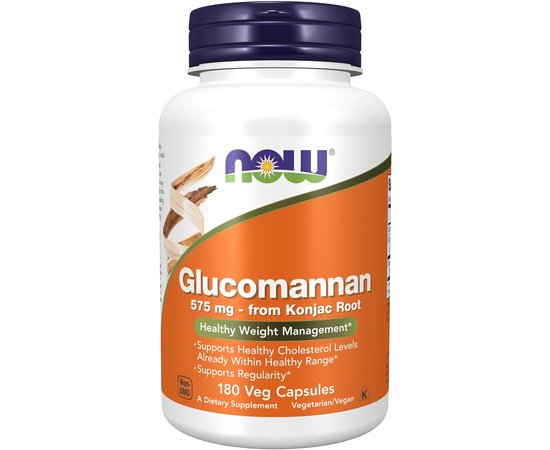 NOW Glucomannan 575 mg 180 caps, image 