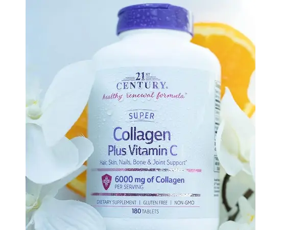 21st Century Collagen Plus Vitamin C 6000 mg 180 tabs, 21st Century Collagen Plus Vitamin C 6000 mg 180 tabs , изображение 7 в интернет магазине Mega Mass