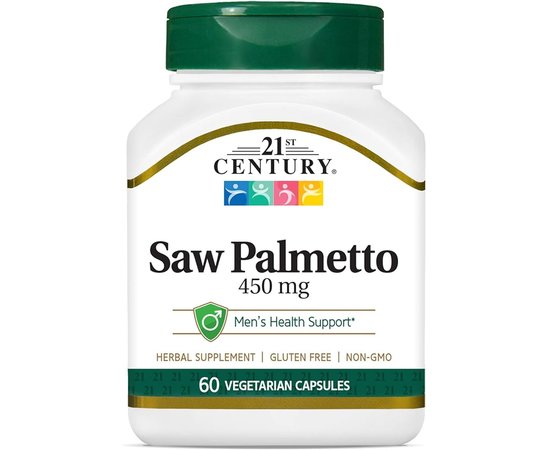 21 Century Saw Palmetto 450mg 60 Veg Capsules, image 