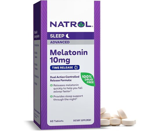 Natrol Melatonin (Time Release) 10 mg 60 tabs, image 