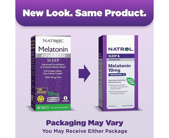 Natrol Melatonin (Time Release) 10 mg 60 tabs, image , зображення 3