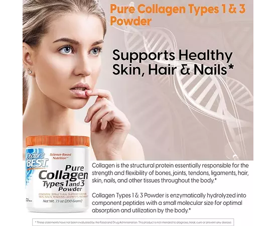 Doctor's Best Collagen Types 1 & 3 200 g, Doctor's Best Collagen Types 1 & 3 200 g , изображение 6 в интернет магазине Mega Mass