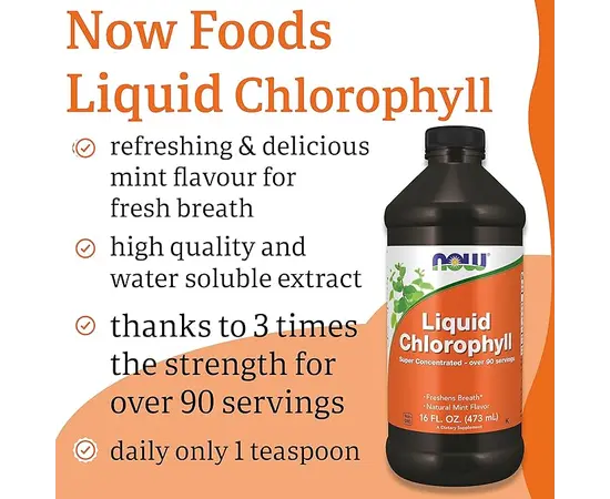 NOW Liquid Chlorophyll 473 ml, Фасовка: 473 ml, Вкусы: Mint / Мята, NOW Liquid Chlorophyll 473 ml, Фасовка: 473 ml, Вкусы: Mint / Мята , изображение 7 в интернет магазине Mega Mass