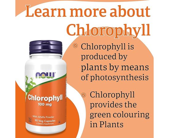 NOW Chlorophyll 90 caps, image , зображення 5